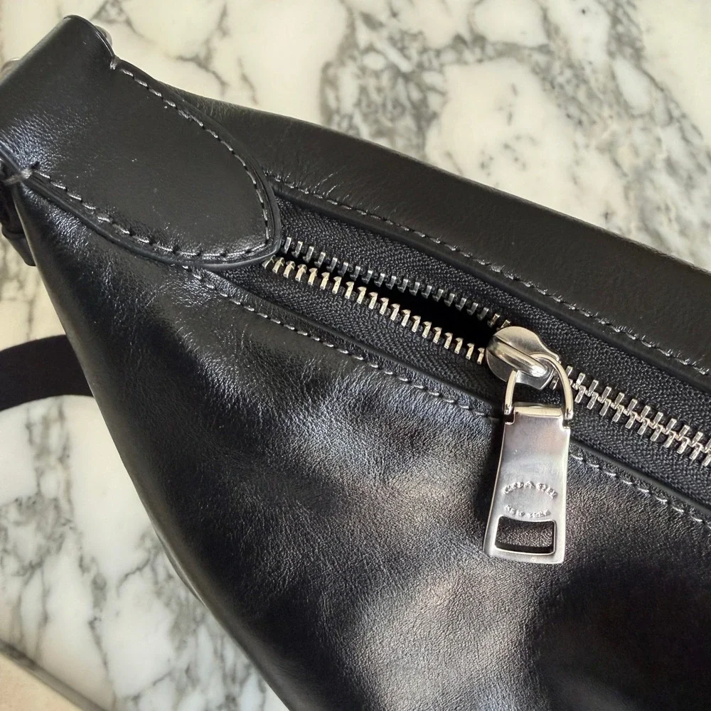 Coach Finn Crossbody Bag CDY58 Pockets And Charms Silver Shiny Black